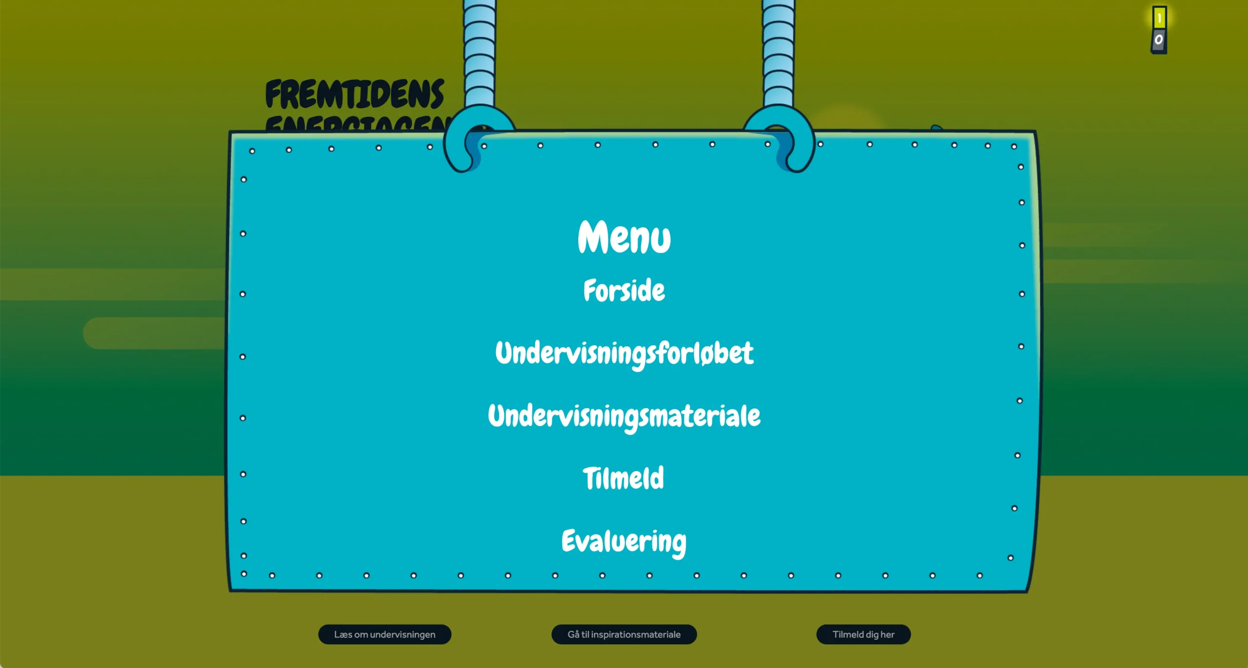 Thy Mors Energi skoleunivers - Menu på hjemmesiden